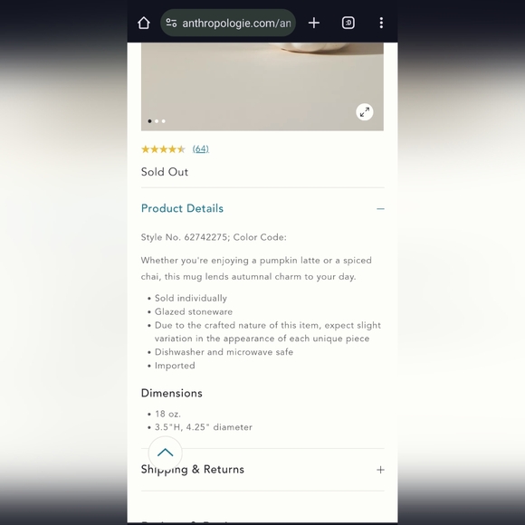 Anthropologie Iridescent Black Pumpkin Mug//GUC// comes with free painting - Picture 3 of 9